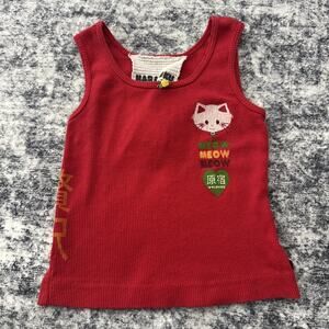 2T Gwen Stefani Harajuku Lovers Tank Top No Doubt Red Kitty Toddler Meow Cat